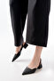 Blush Black Matte Leather Pointed Toe Short Block Heeled Women's Shoes - 3