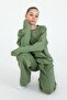 Crew Neck Wide Leg Adjustable Elastic Waist Girls' Tracksuit Set - 5