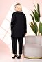 Lycra Viscose Black Jacket Cardigan with Stones - 2