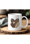 Leopard Hearts Design White Ceramic Printed Mug 330ml