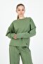 Crew Neck Wide Leg Adjustable Elastic Waist Girls' Tracksuit Set - 3