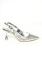 U 820336214   Silver Glitter Thick Heeled Evening Dress Shoes - 6