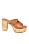 U996254409 Tan Platform Thick Heeled Women's Slippers - 5