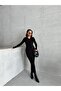 Women's Black Polo Neck Maxi Basic Knitwear Dress - 4