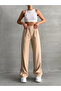 Women's Beige Pleated Loose Palazzo Trousers - 2