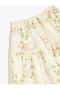 Floral Print Cotton Midi Skirt with Elastic Waist - 3