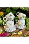 4 Pieces Handmade Ceramic Design Daisy, Bee Patterned Turkish Coffee Cup, Valentine's Day - 2