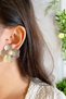 Special Series Pearl Detailed Wire Flower Earrings 5cm - 2
