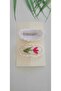 Tulip Embroidered Elegant 2-Piece Snap Clasp Braid Organic Hair Accessory Suitable for All Ages - 2