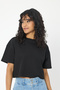 Lenithra Women's Oversize Black Crop - 2