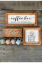 Coffee Bar Coffee Corner with Cup Hanger Wall Decoration and Kitchen Ornaments, Wooden Board Set