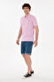 Men's Regular Fit Polo Neck Pink Basic T-Shirt 50284641-Vr041 - 4