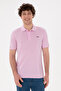 Men's Regular Fit Polo Neck Pink Basic T-Shirt 50284641-Vr041