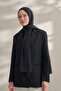 Crepe Jacquard Prism Pattern Shawl - Black - 2