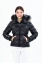 Women's Short Removable Natural Fur Hooded Padded down Coat 8347