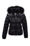 Women's Short Removable Natural Fur Hooded Padded down Coat 8347 - 4
