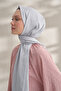 Crepe Jacquard Prism Pattern Shawl - Silver - 3