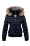 Women's Short Removable Natural Fur Hooded Padded Water Repellent down Jackets 8637 - 4