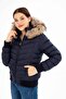 Women's Short Removable Natural Fur Hooded Padded Water Repellent down Jackets 8637 - 2