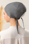 Women's Hijab Seamless Set Bonnet Dark Gray 10Pcs Laced Combed Cotton Bonnet - 4