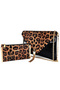 Leopard Print Black Patent Leather Women's Clutch and Clutch Set - 29X19 cm