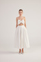 Beli Belted Pocketed Lined Long Olivia Skirt White - 7