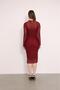 Burgundy Twisted Tulle Print Inner Lined Long Pencil Dress 10.241 - 4