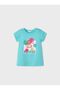 Girl's Printed Sleeveless T-Shirt Turquoise 3090