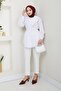 Designed Detailed Tie-Up Shirt - White / Ü102