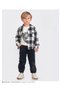 Eid Boys' Outfit Set - Linen Pants, T-Shirt, Plaid Shirt I Stylish and Comfortable Boys' Jewelry