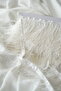 Half Meter White Ostrich Feather Ribbon Hobby Feather Otriş (50cm) - 2