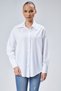 Side Button Detailed Asymmetrical Cut White Women's Shirt - 3