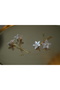 4-Piece Flower Hairpin, White Wedding Hair Accessory, Gold&Silver Engagement Hairpin - 4