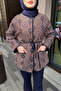 Brown Ethnic Patterned Lined Jacket - 8
