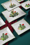 Cactus Ceramic Double Layer Presentation Plate & 6-Piece Dessert Cake Plate Cookie Serving Set - 2