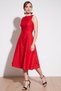 Crew Neck Regular Fit Pocketed Pleated Midi Dress DRESS 6051963 - 4