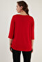 Crew Neck Three Quarter Sleeve Blouse Bluz 5861416 Y - 5