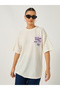 Textured Oversized T-Shirtâ€‹ with Printed Patchwork Detail - 2