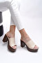 Jislantha Women's Heeled Slippers 0012763 Beige - 2