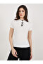 Round Neck Bow Detail Fitted T-Shirt - 3