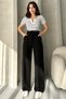 Women's High Waist Velcro Waist Palazzo Trousers V-1 - 5