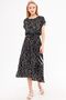 Women's Black-White Elastic Waist Tie-Up Print Dress Arm-22Y 001044 - 2