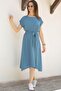 Women's Indigo Waist Elastic Tie Dress ARM-18Y001120 - 3