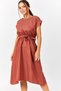 Women's Brick Waist Elastic Tie Dress Arm-22Y001139