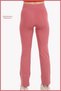 Women's Leggings Dusty Rose Color High Waist Wide Leg Elastic Belt Full Length Diving Fabric105101 - 7
