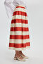 STRIPED MATTE SATIN FLOUSH SKIRT - 4