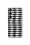 حافظة شفافة مطبوعة بتصميم Houndstooth متوافقة مع هاتف Samsung Galaxy M34 5G
