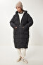 Hooded Oversize Long Puffer Coat Black Lnt0001 - 4