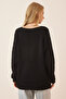 V-Neck Thessaloniki Knit Oversize Sweater Black Lza0007 - 5
