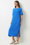 Loose Long Summer Knitted Dress Blue Ldz0002